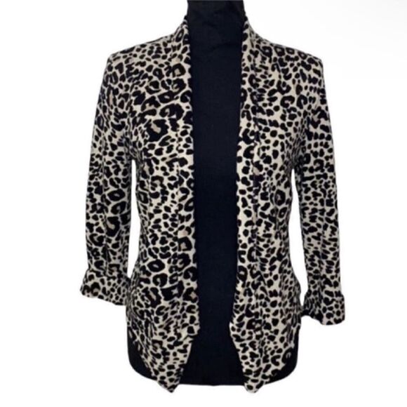 H&M Leopard Print Open Front Blazer (Size XS) - Picture 3 of 5